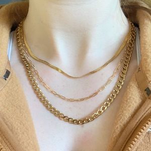Set of 3 18k Gold Plated Layering Necklaces